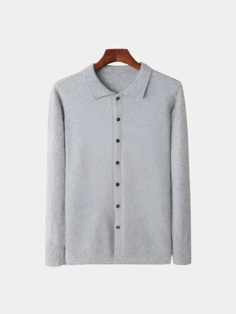 100% Cashmere Polo Cardigan