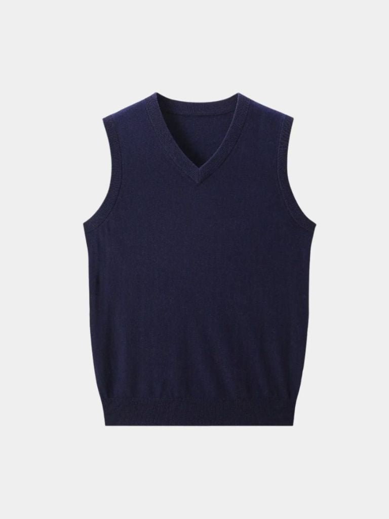 100% Cashmere V Neck Gilet