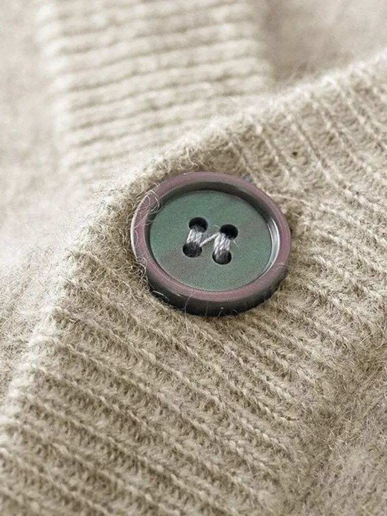 100% Merino Wool V-Neck Cardigan