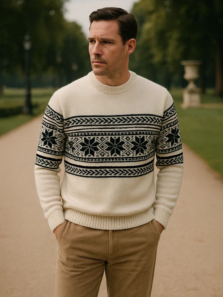 100% Wool Fair Isle Pullover Sweater