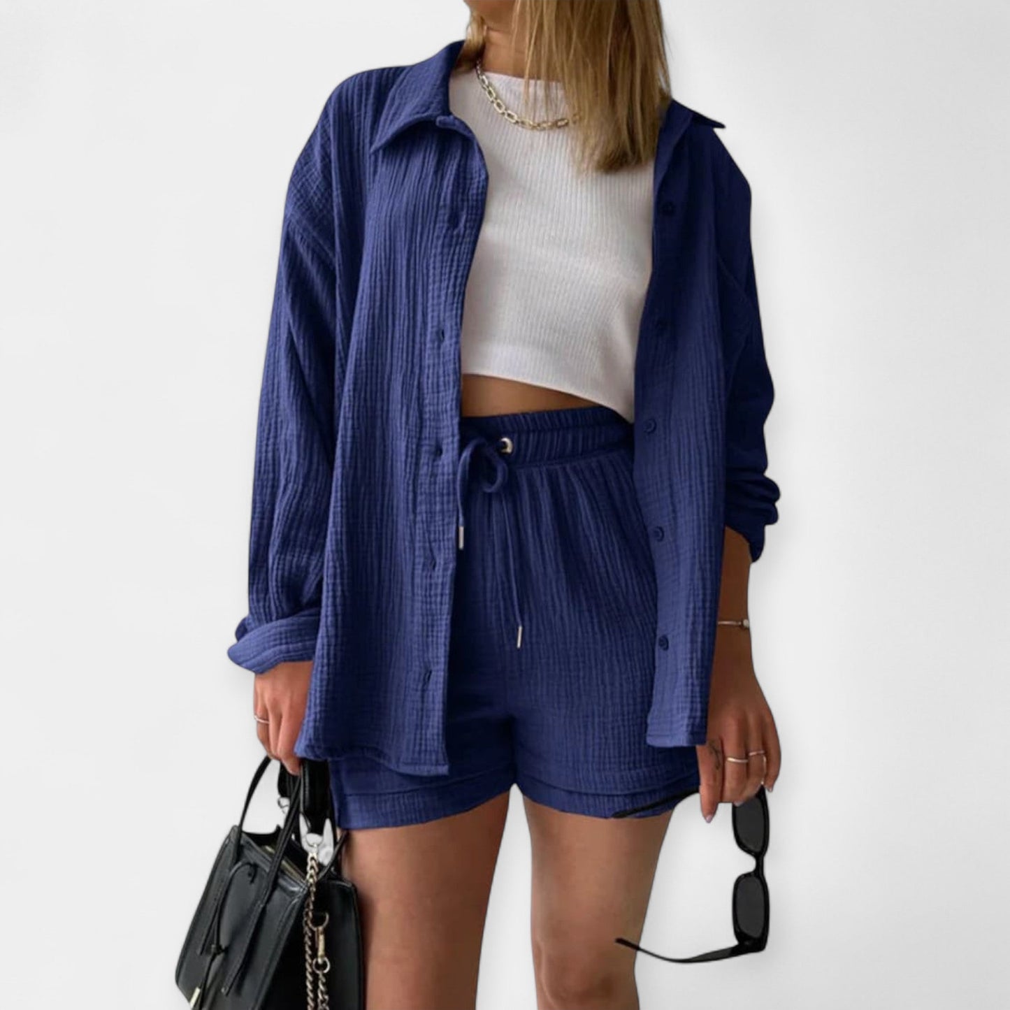 Two-Tone Summer Set - Top and Shorts