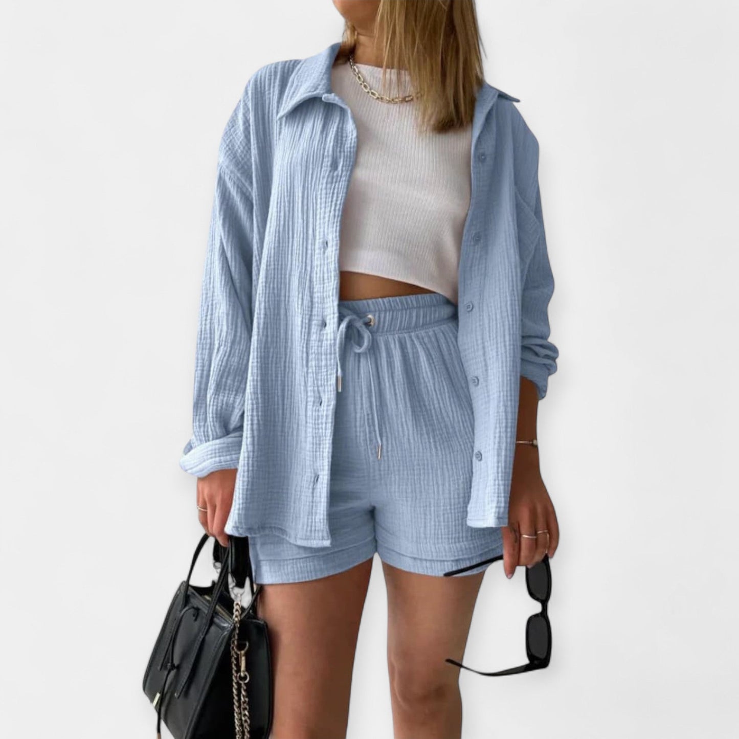 Two-Tone Summer Set - Top and Shorts