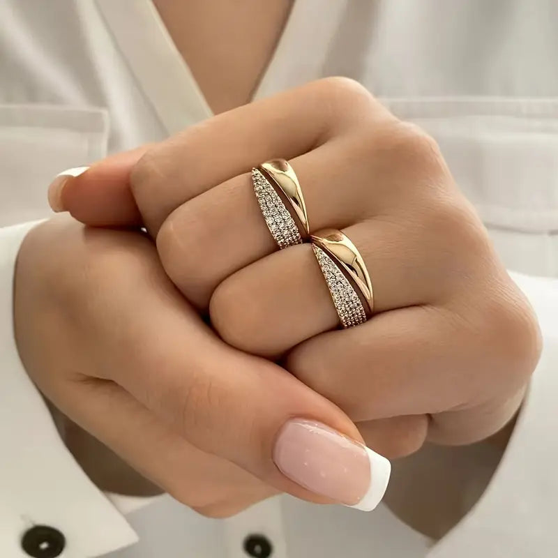 Symbolic Gold Ring with Sparkling Stones (Buy 1 Get 1 FREE)
