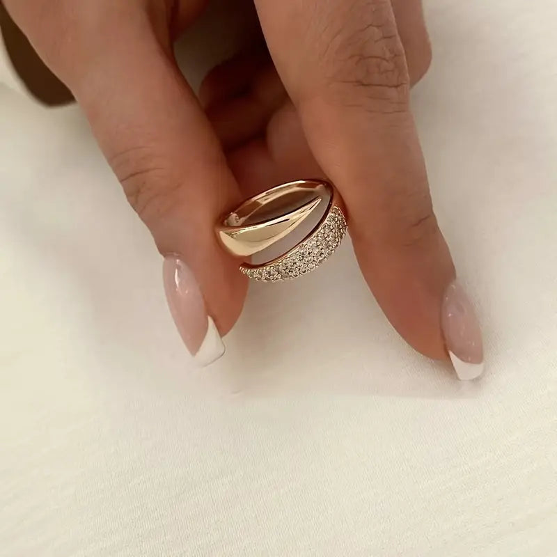 Symbolic Gold Ring with Sparkling Stones (Buy 1 Get 1 FREE)