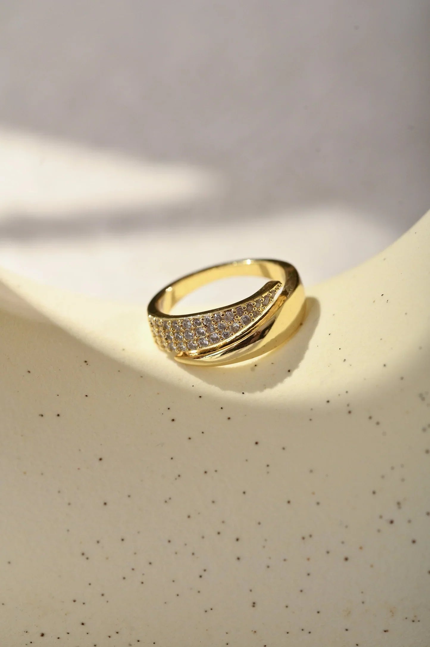 Symbolic Gold Ring with Sparkling Stones (Buy 1 Get 1 FREE)