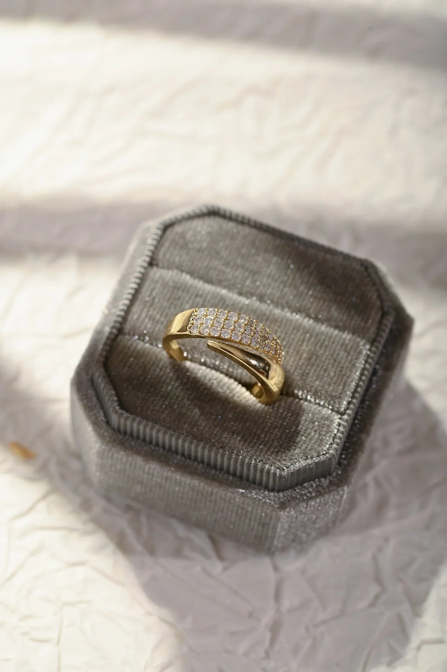 Symbolic Gold Ring with Sparkling Stones (Buy 1 Get 1 FREE)