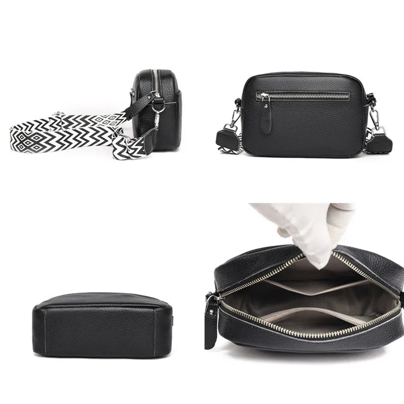 "Velours d'Or Billie" Leather Shoulder Bag