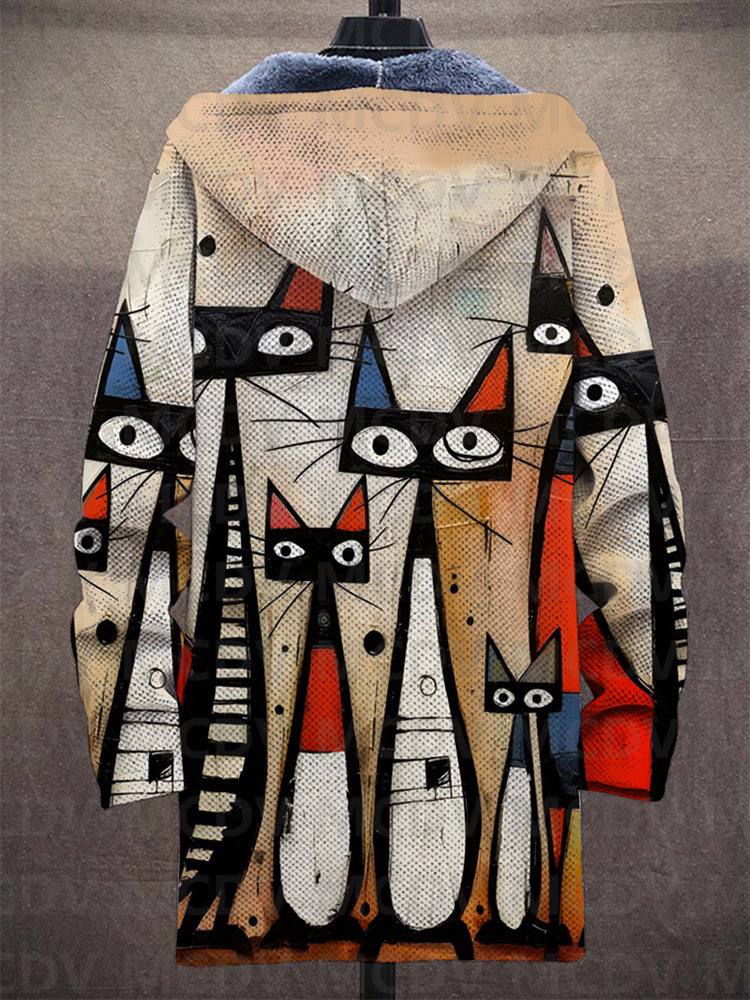 Filippa | Abstract Hoodie with Cats