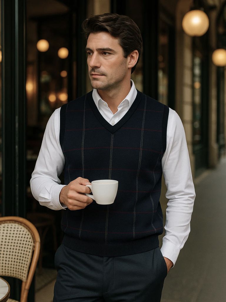 Kinit Checked Academic Waistcoat
