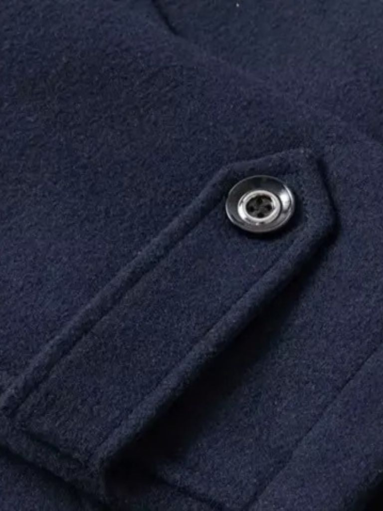 Aristocratic Black Wool Coat