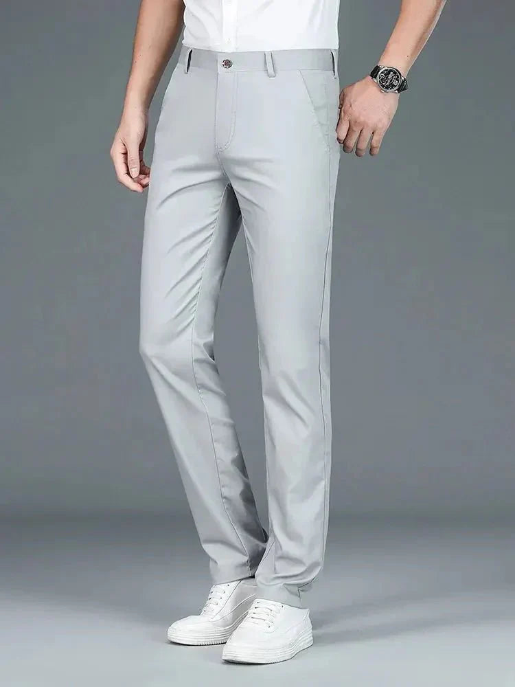 Minimalist Straight Bamboo Fibre Trousers