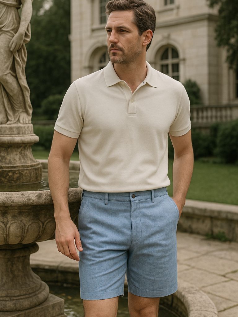 Linen Shorts Bleu Horizon
