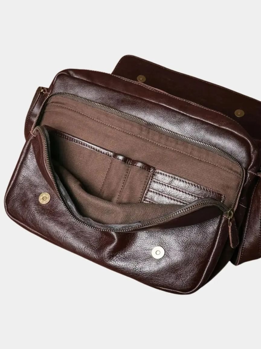 Classic Leather Messenger Bag