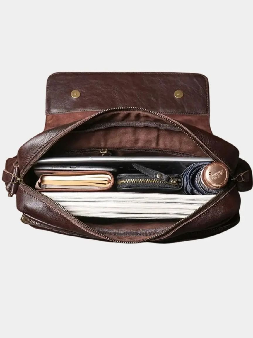 Classic Leather Messenger Bag