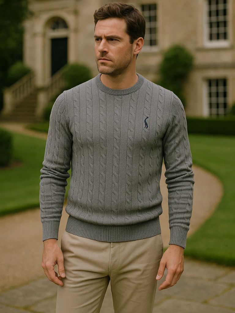 Cotton Sweater with Round Neck