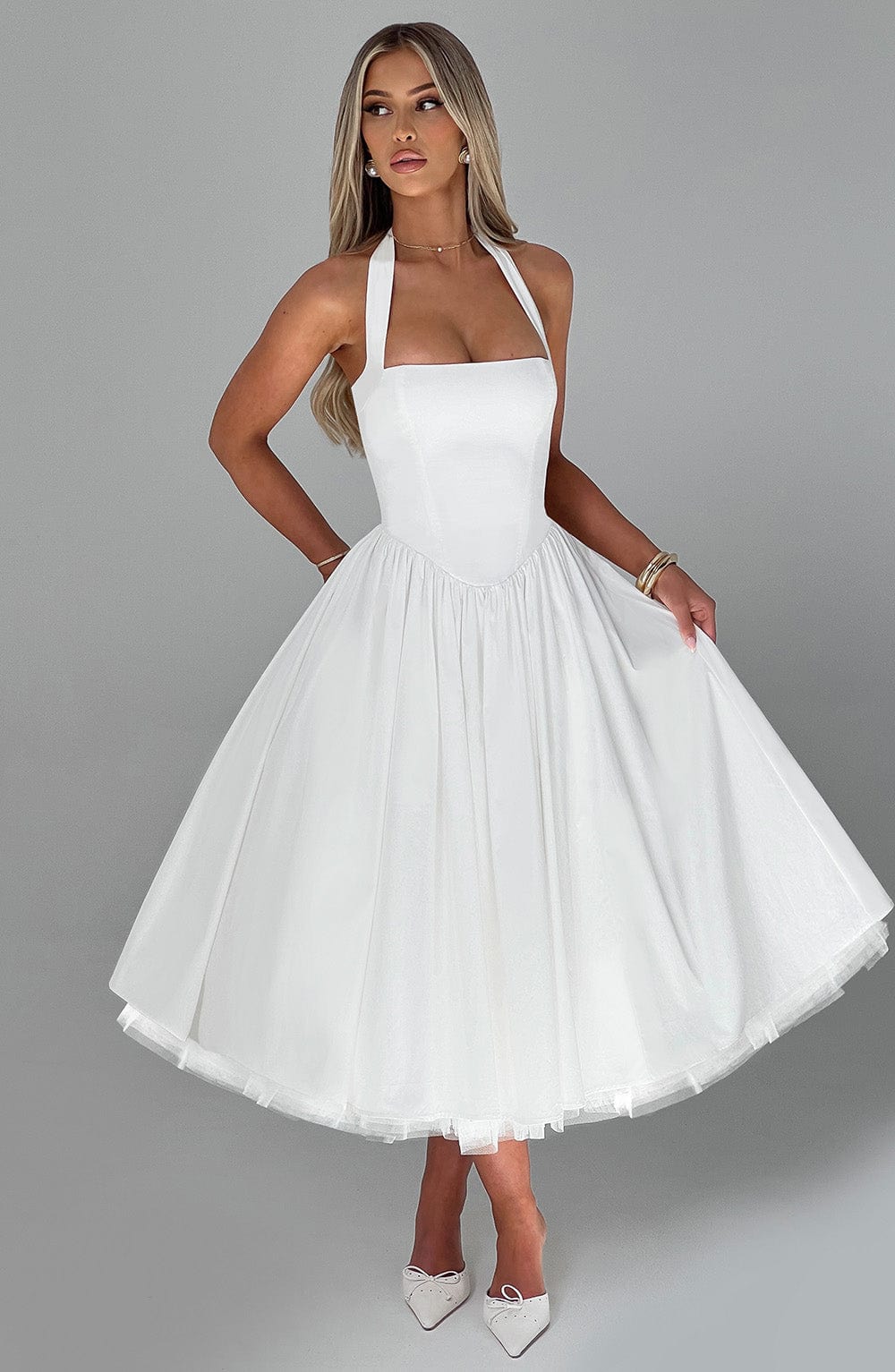 Cressida Midi Dress - Écru