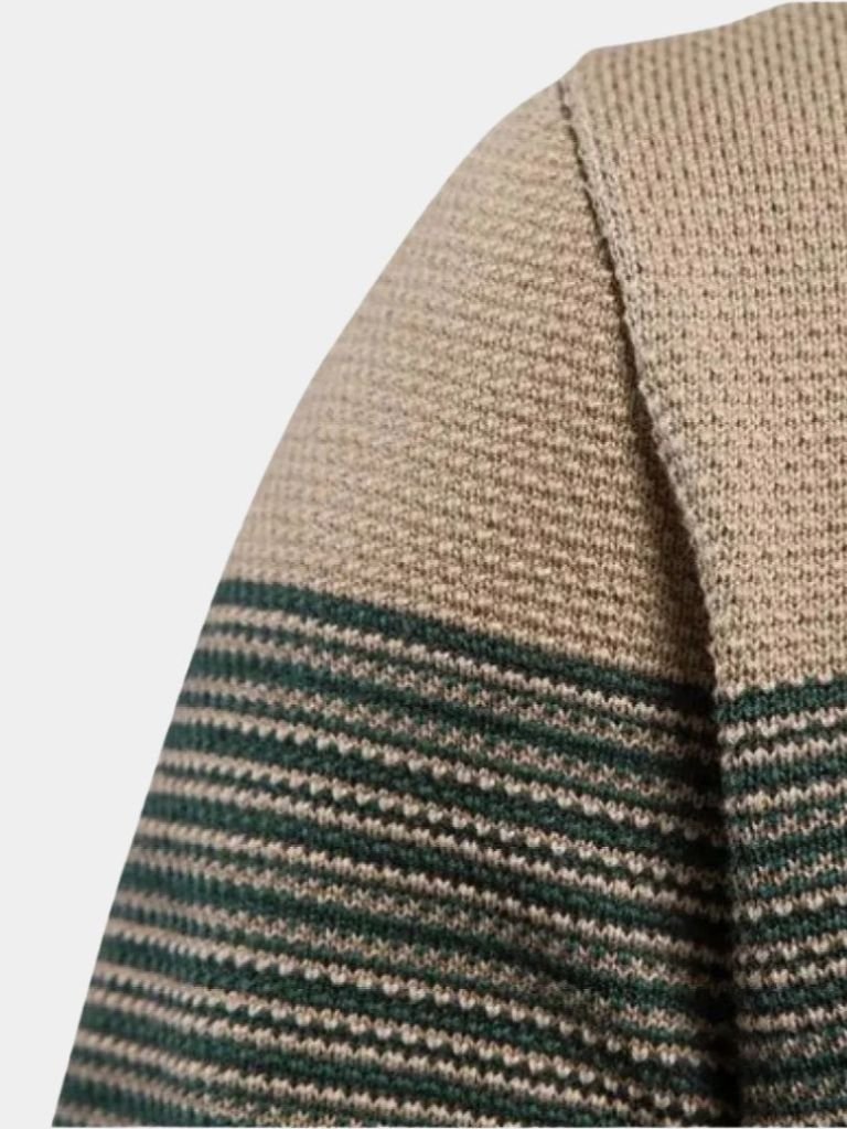 Knitted Pullover Sweater with Round Neck