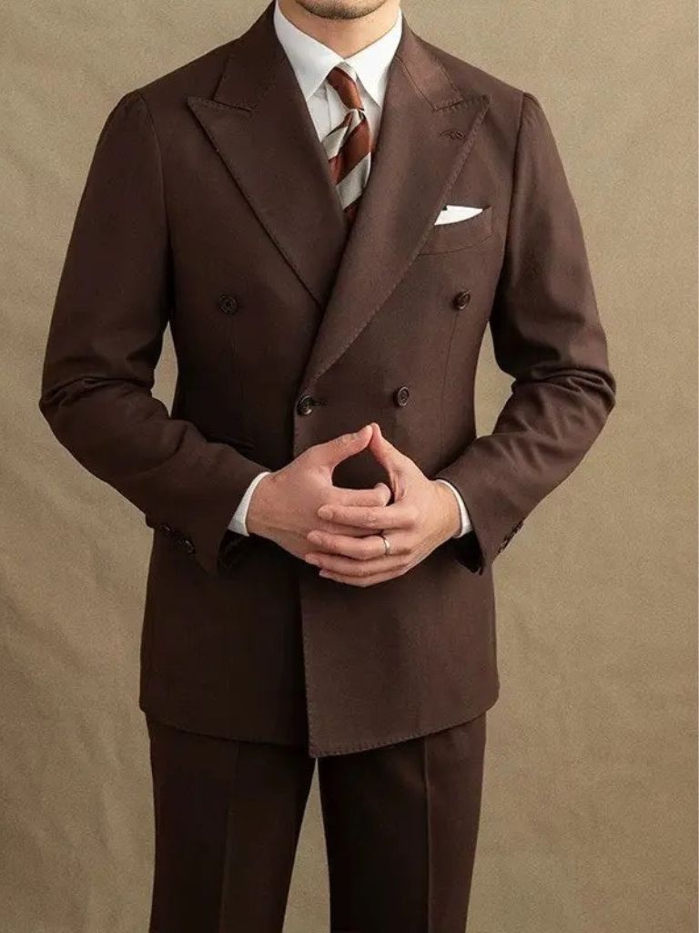 Dark Brown Gabardine Suit
