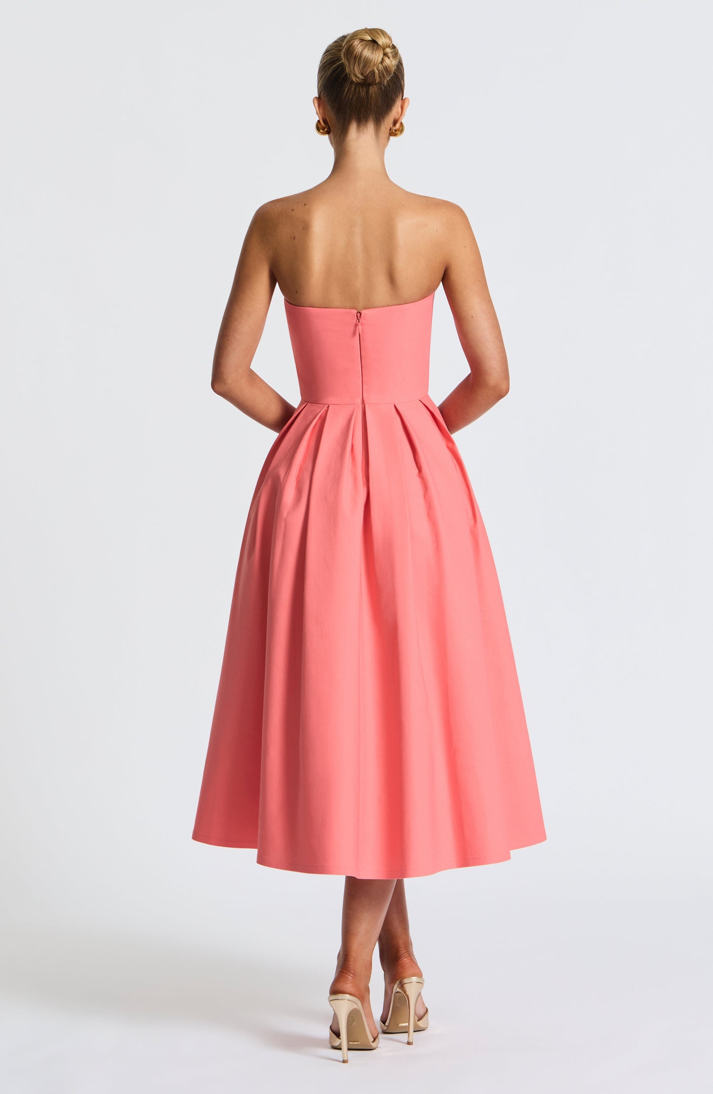 Edith Midi Dress - Pink Coral