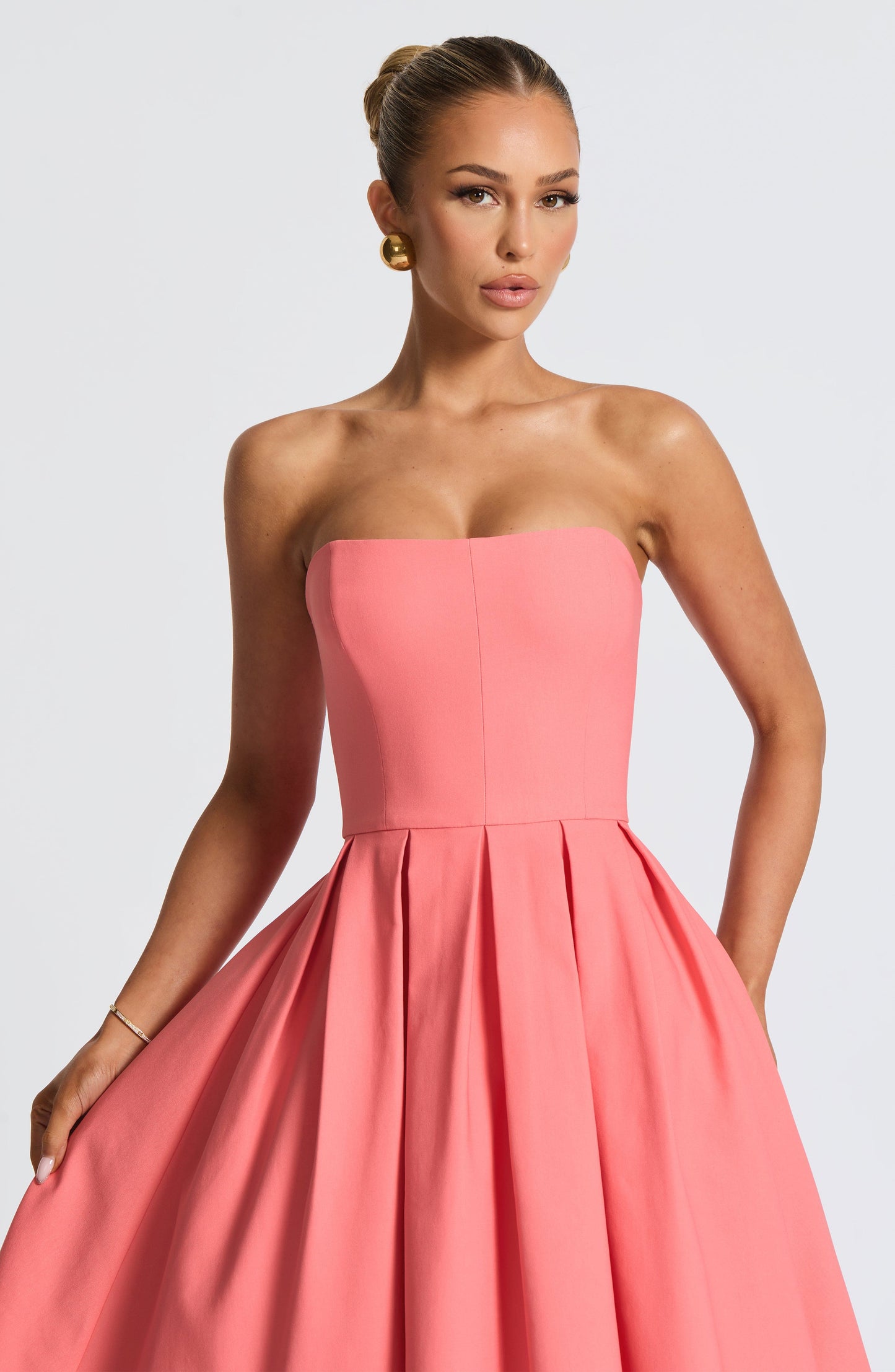 Edith Midi Dress - Pink Coral
