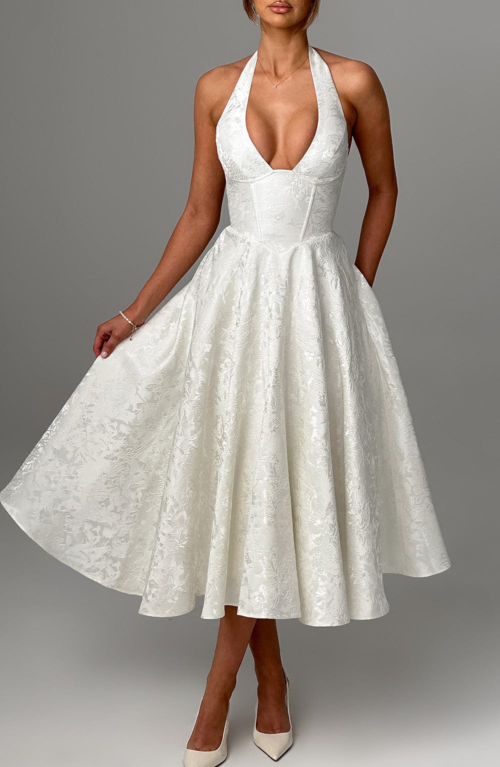 Effie Midi Dress - Ecru