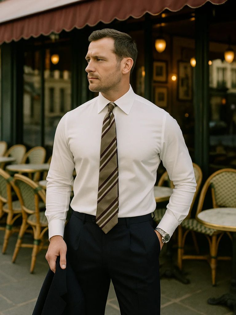 Elegant Shirt with Blade Collar