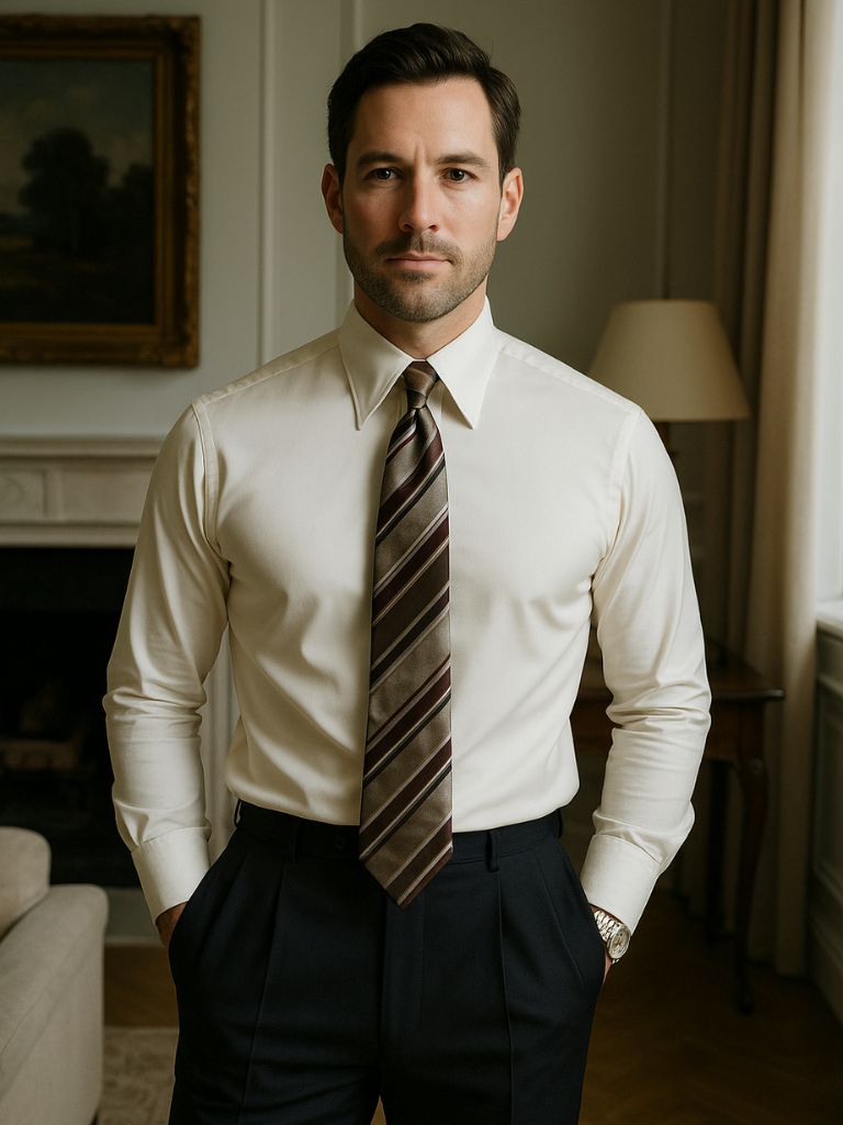 Elegant Shirt with Blade Collar