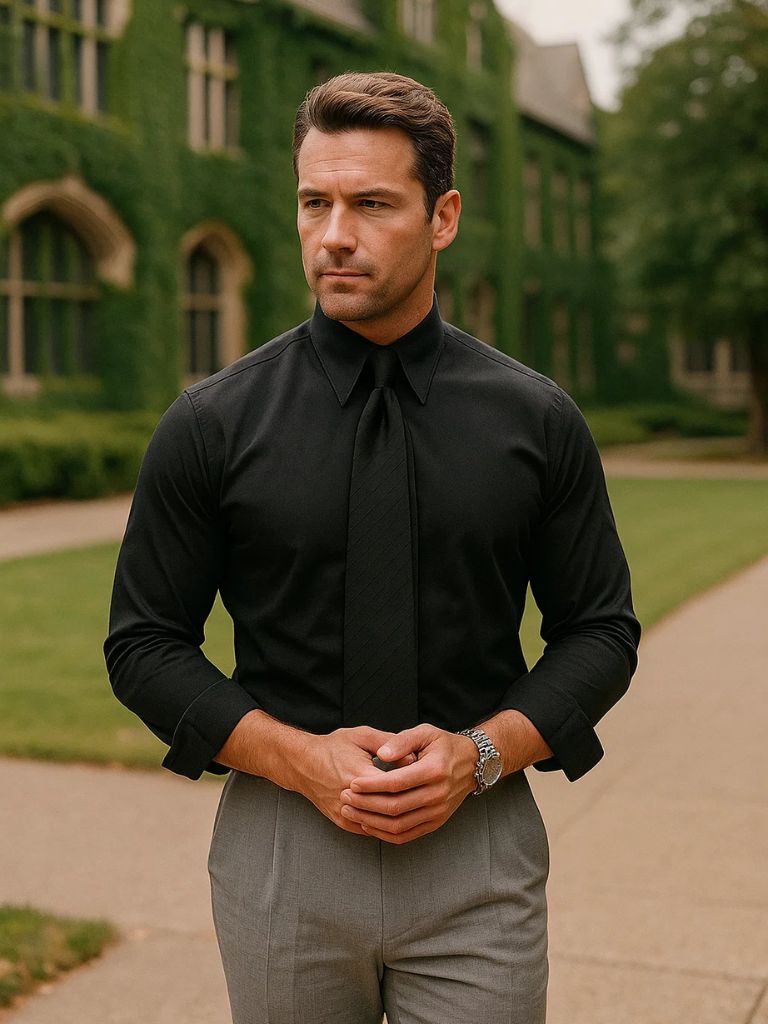Elegant Shirt with Blade Collar