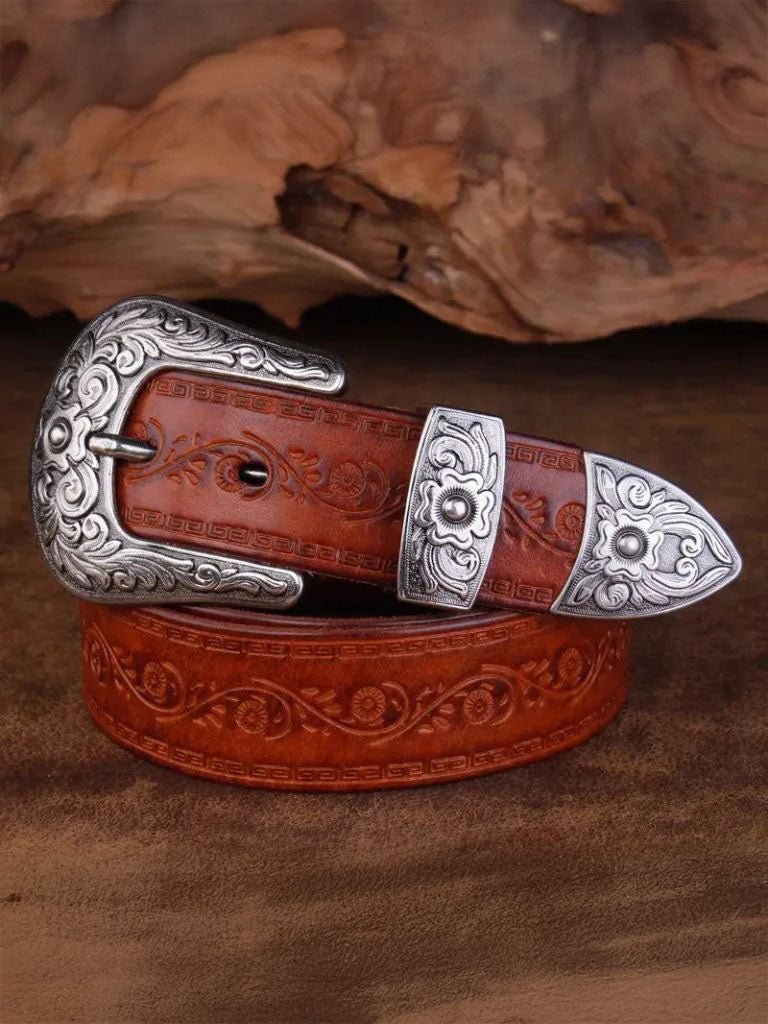 Elegant Leather Western Belt