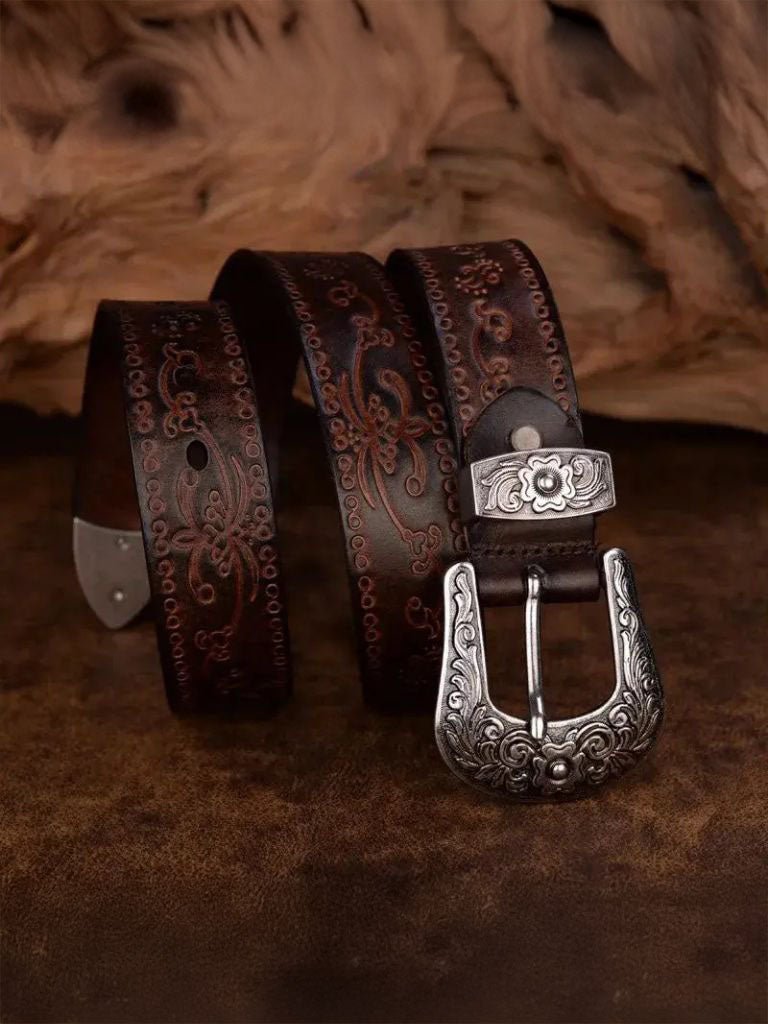 Elegant Leather Western Belt
