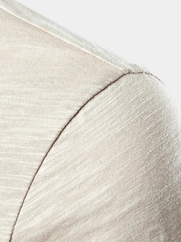 Basic Casual Henley Neck T-Shirt