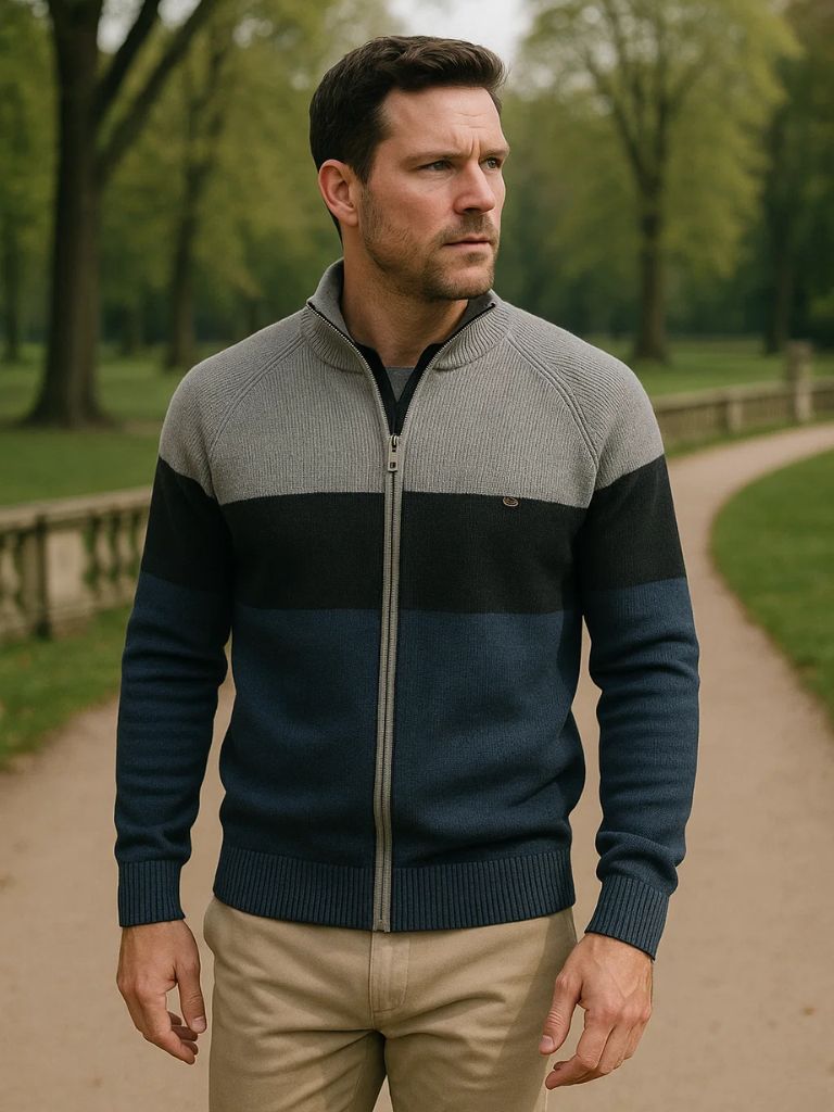 Zipped Knit Sweater