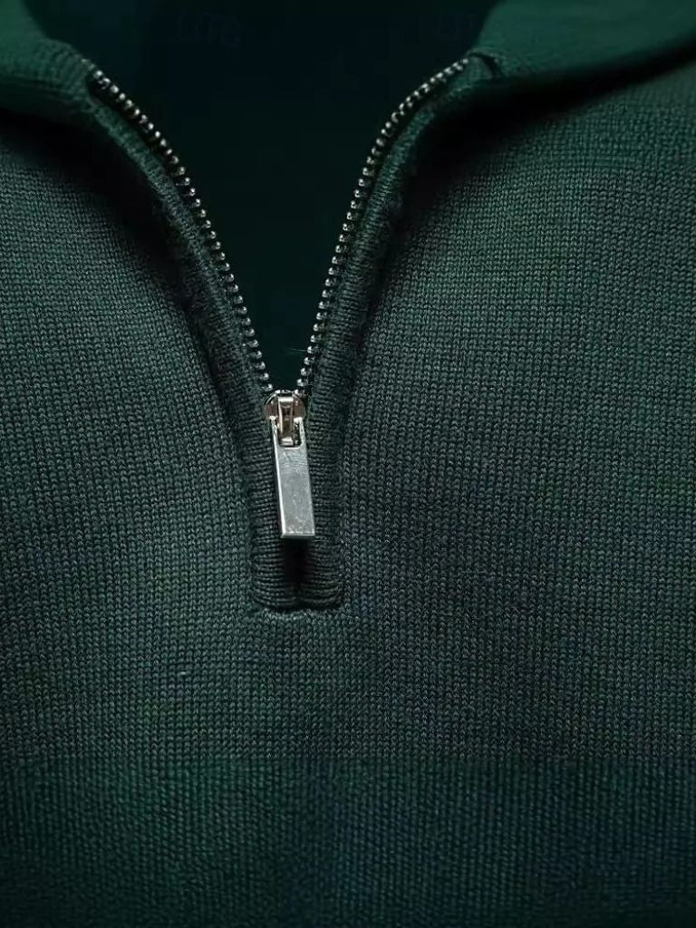 Basic Sweater with Quarter Zip