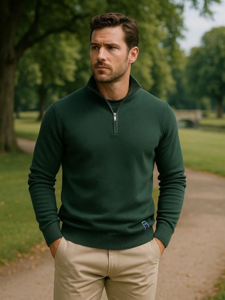 Basic Sweater with Quarter Zip