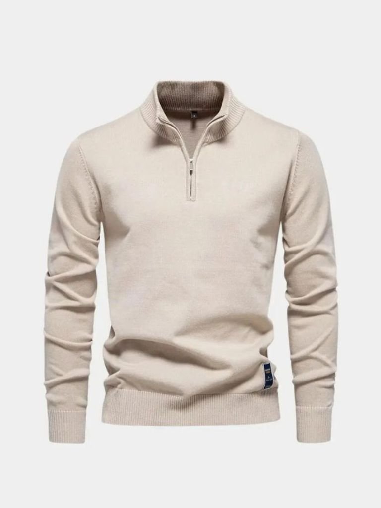 Basic Sweater with Quarter Zip