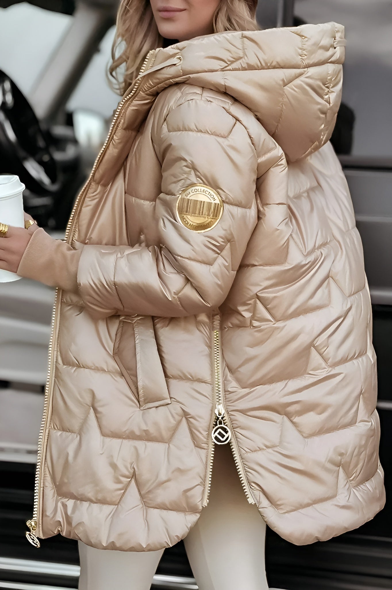 Élise™ | Elegant winter coat with hood and padding