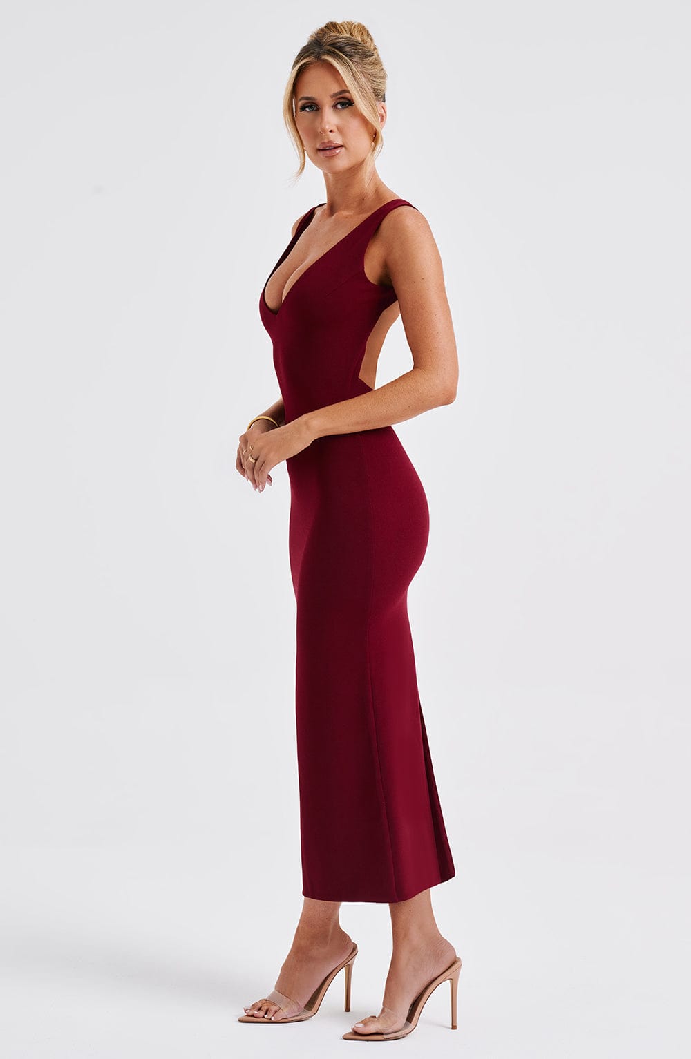 Lucinda Midi Dress - Bordeaux