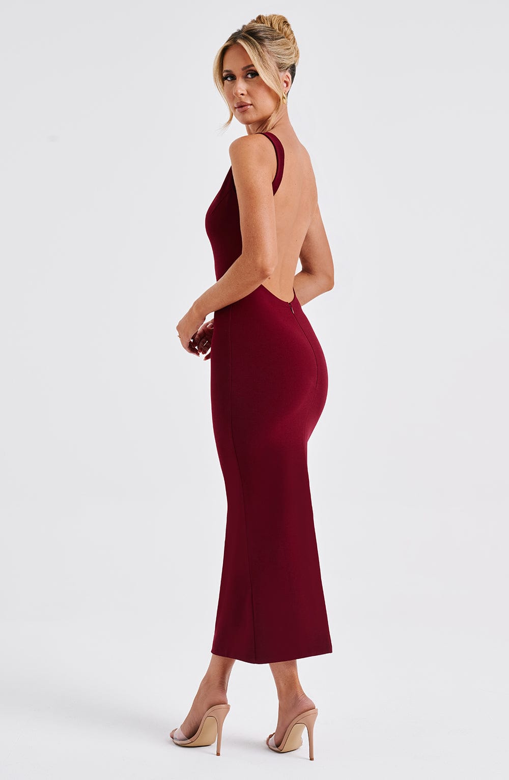 Lucinda Midi Dress - Bordeaux