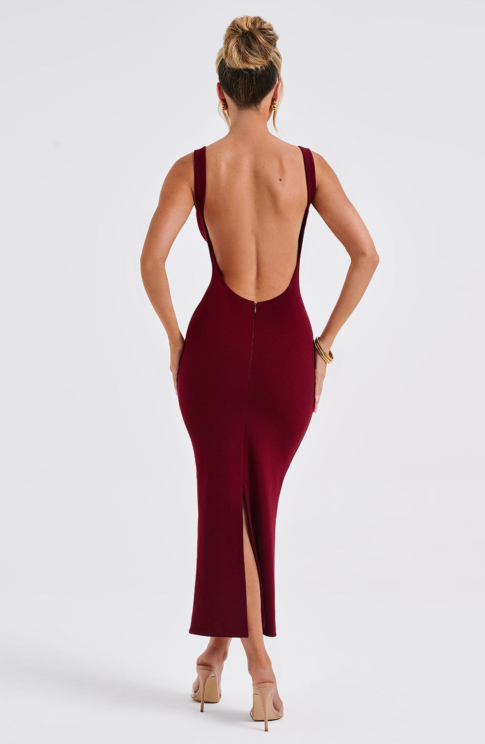 Lucinda Midi Dress - Bordeaux