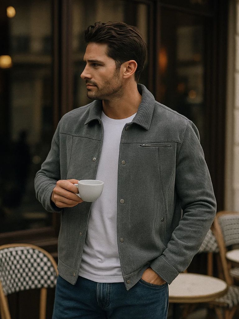 Minimalist Corduroy Sherpa Jacket