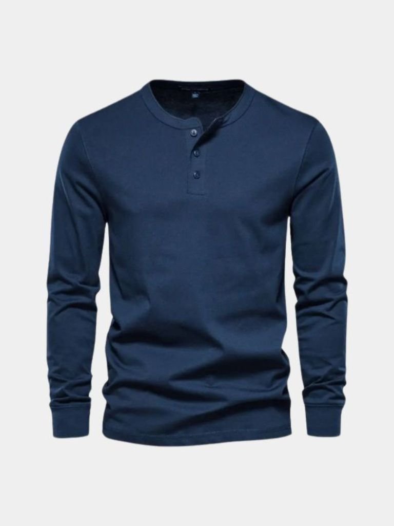 Minimalist Long Sleeve Henley T-Shirt