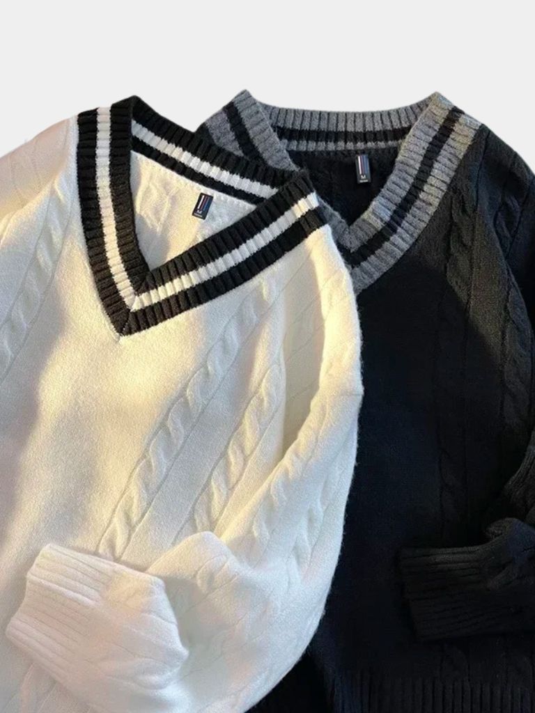 Minimalist Sweater with V-Neck