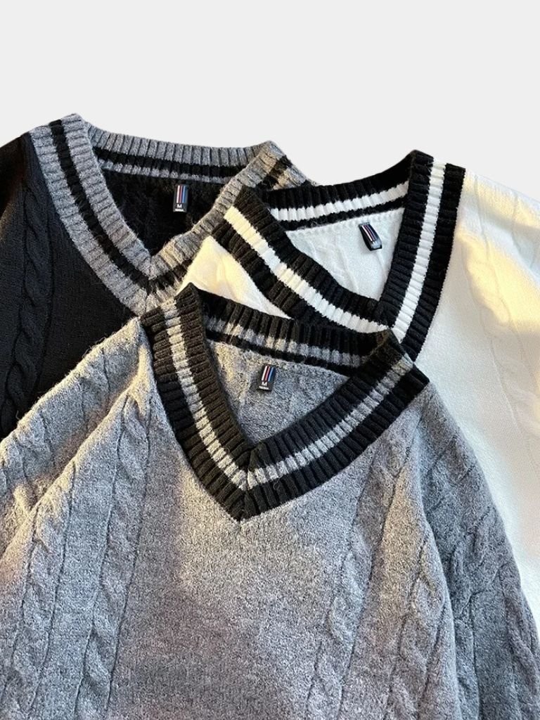 Minimalist Sweater with V-Neck