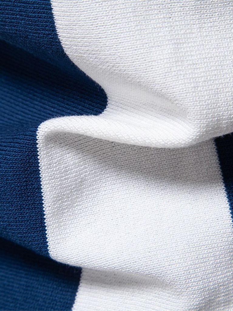 Navy Striped Polo