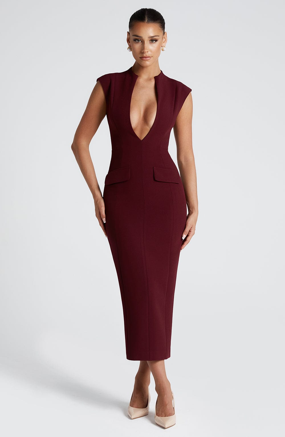 Nellie Midi Dress - Cerise Olive