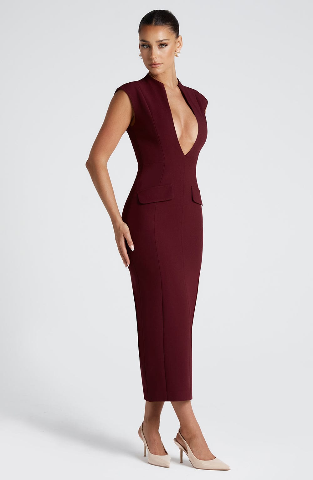 Nellie Midi Dress - Cerise Olive