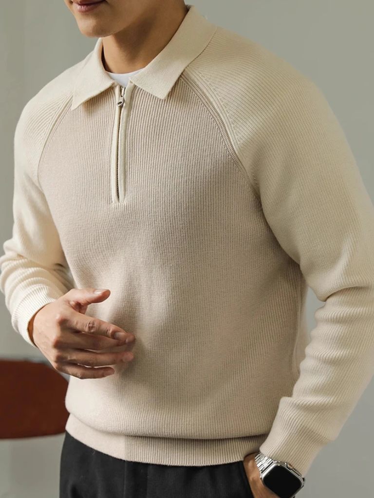 Raglan Sweater with Quarter Zip
