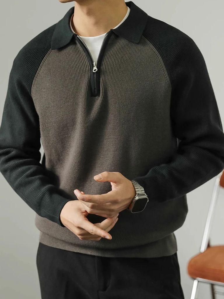 Raglan Sweater with Quarter Zip