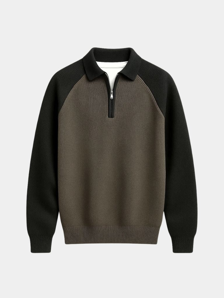 Raglan Sweater with Quarter Zip
