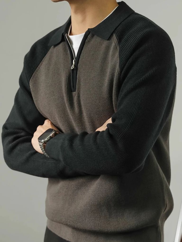 Raglan Sweater with Quarter Zip